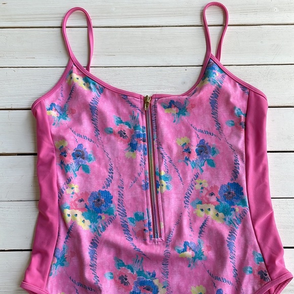 NWOT LoveShackFancy x Beach Riot Cheryl One Piece Bathing Suit Pink size L - Picture 3 of 11